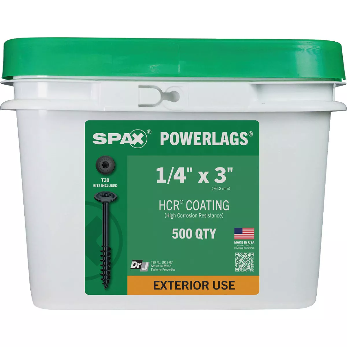 Spax PowerLags 1/4 In. x 3 In. Washer Head Exterior Structure Screw (500 Ct.) - photo 2