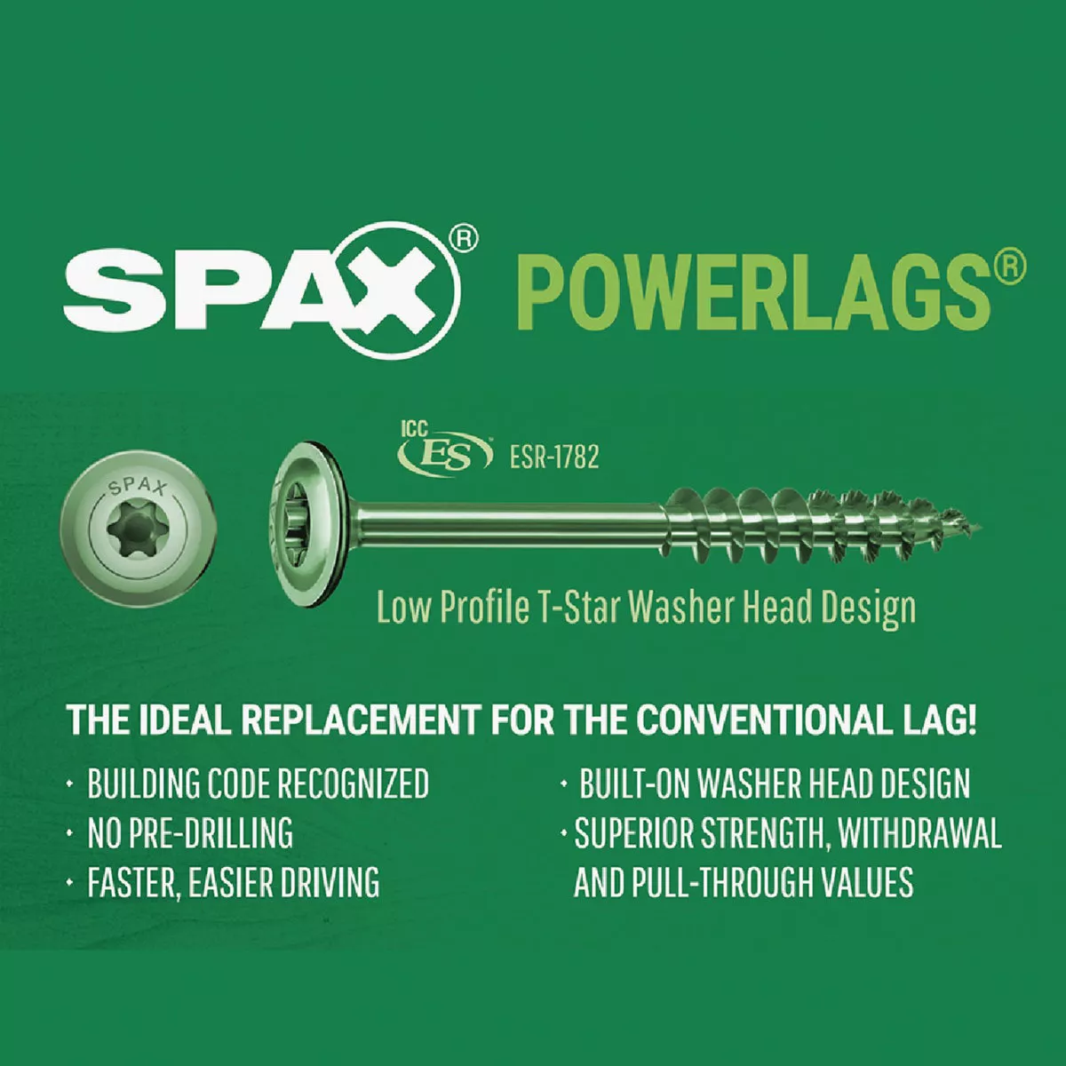 Spax PowerLags 1/4 In. x 3-1/2 In. Washer Head Exterior Structure Screw (500 Ct.) - photo 3