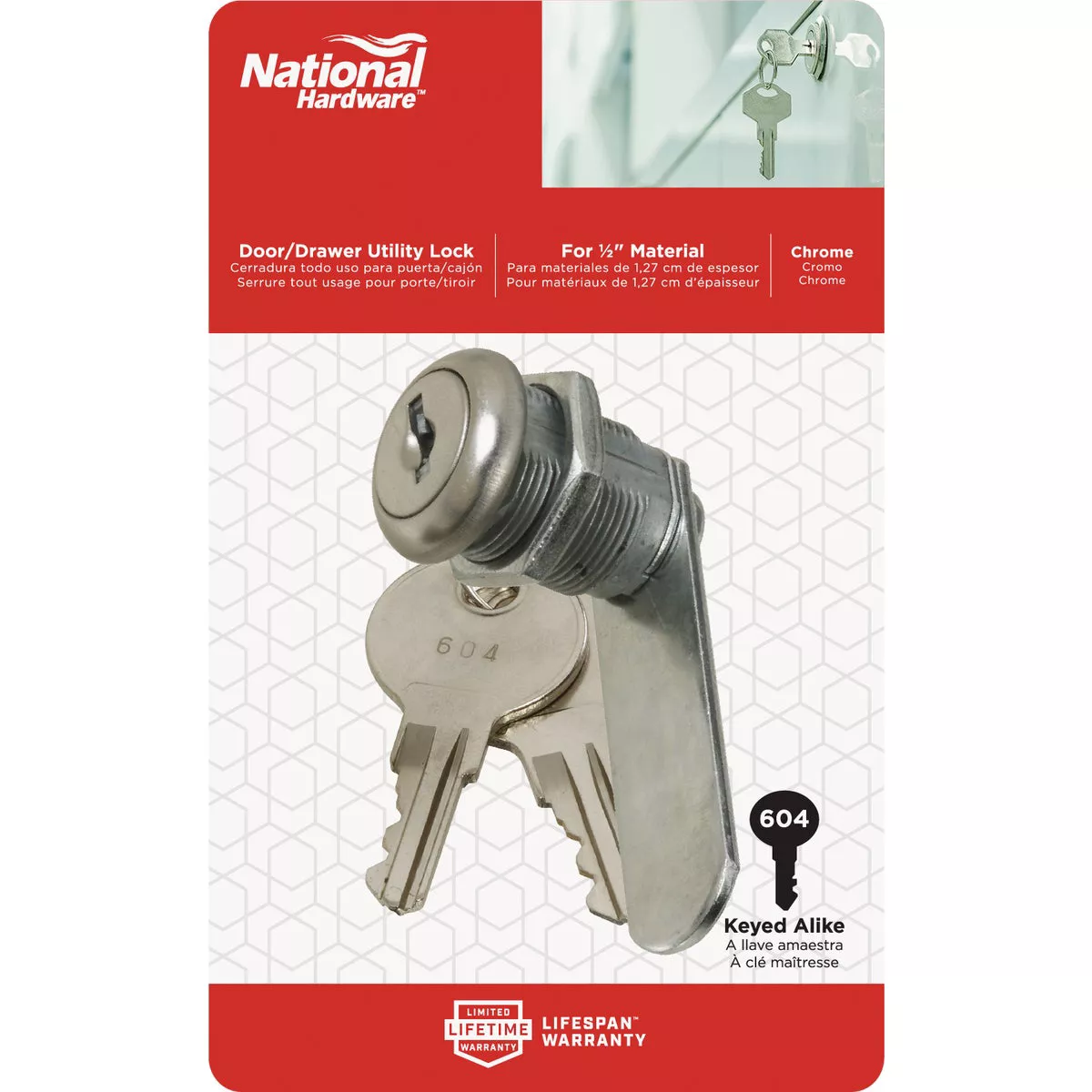 National Hardware 1/2 In. Chrome Utility Lock - photo 2