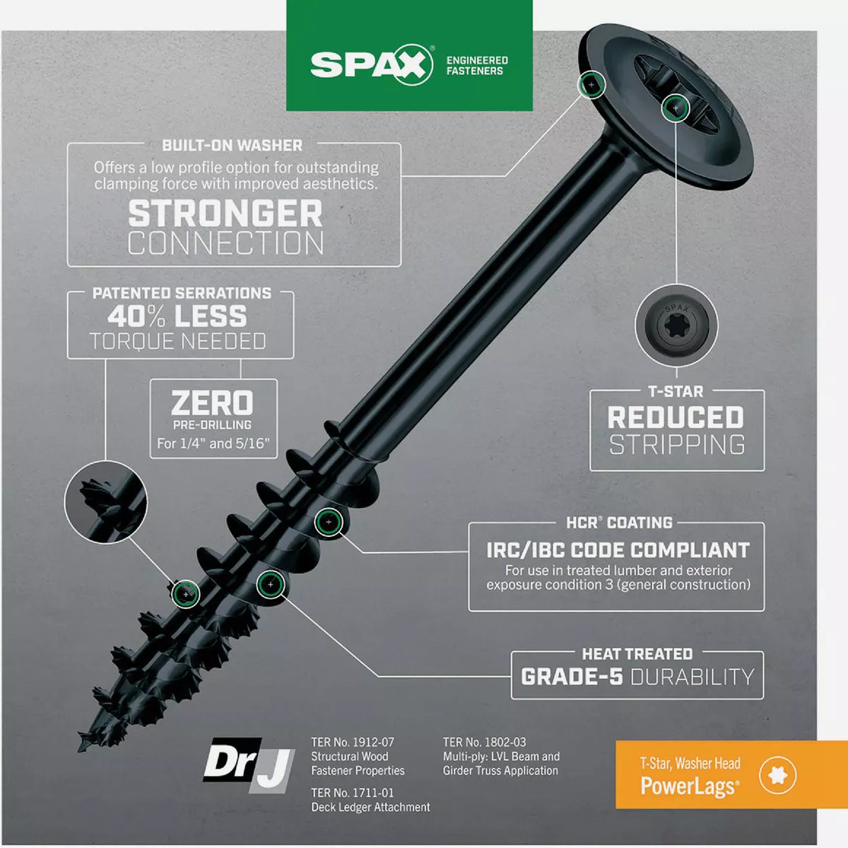 SPAX Powerlag 1/4 In. x 4 In. T30 Washer Head HCR (Exterior Rated) Lag Screw (500 Ct.) - photo 5