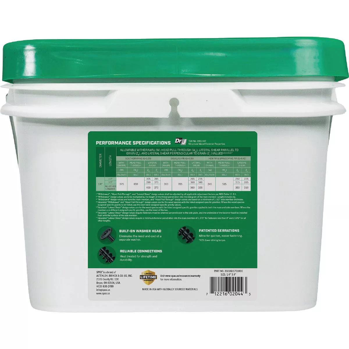 SPAX Powerlag 1/4 In. x 4 In. T30 Washer Head HCR (Exterior Rated) Lag Screw (500 Ct.) - photo 4