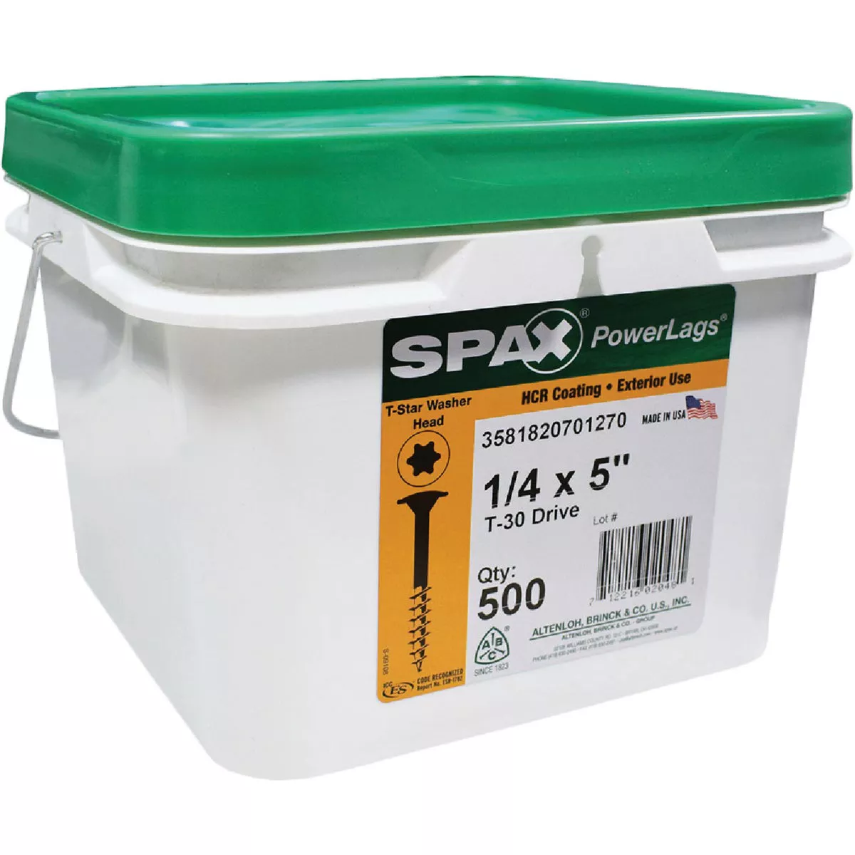 Spax PowerLags 1/4 In. x 5 In. Washer Head Exterior Structure Screw (500 Ct.)
