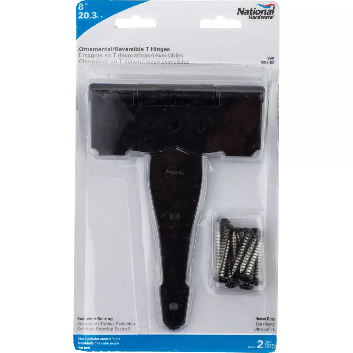 National Hardware 8 In. Black Ornamental Reversible T-Hinge - photo 2