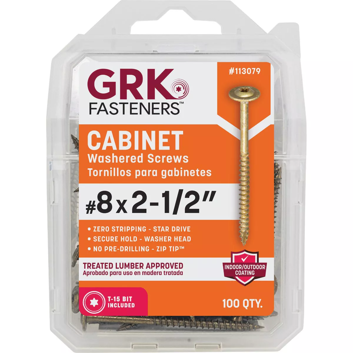 GRK #8 x 2-1/2 In. Star Drive Cabinet Screw (100 Ct.) - photo 4