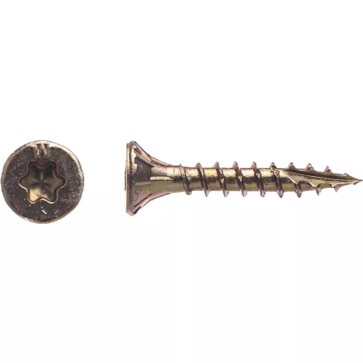 Big Timber #8 x 1 In. Yellow Zinc Flat Head Wood Screw (274-Count, 1 Lb.)