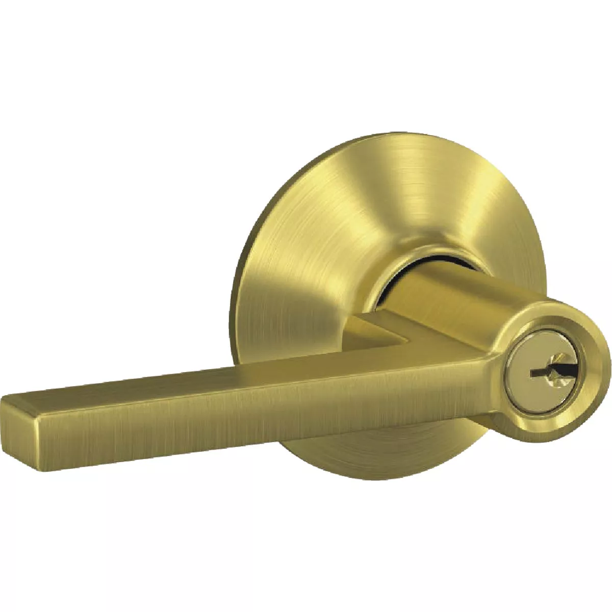 Schlage Latitude Lever Satin Brass Keyed Entry Lock - photo 2