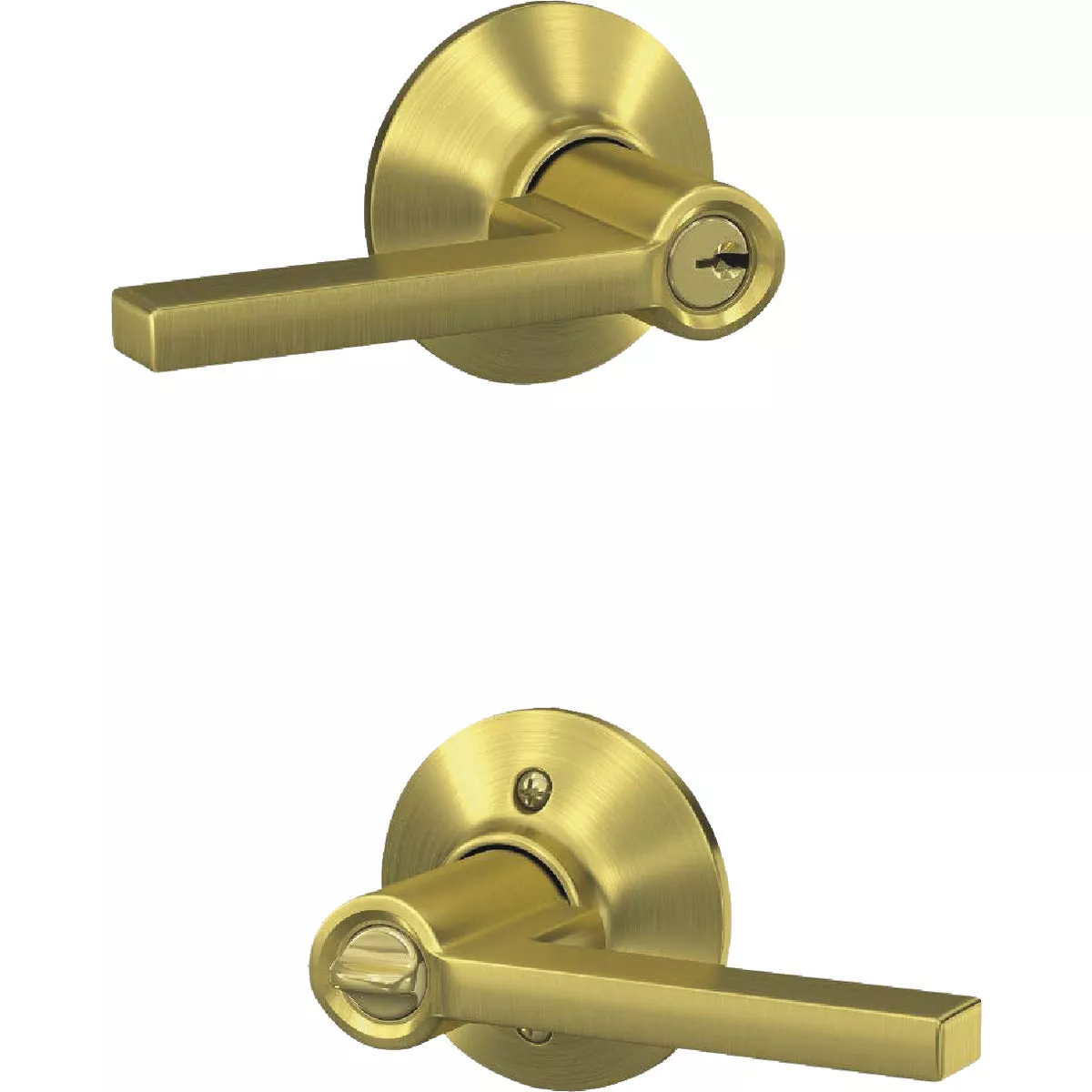 Schlage Latitude Lever Satin Brass Keyed Entry Lock - photo 3
