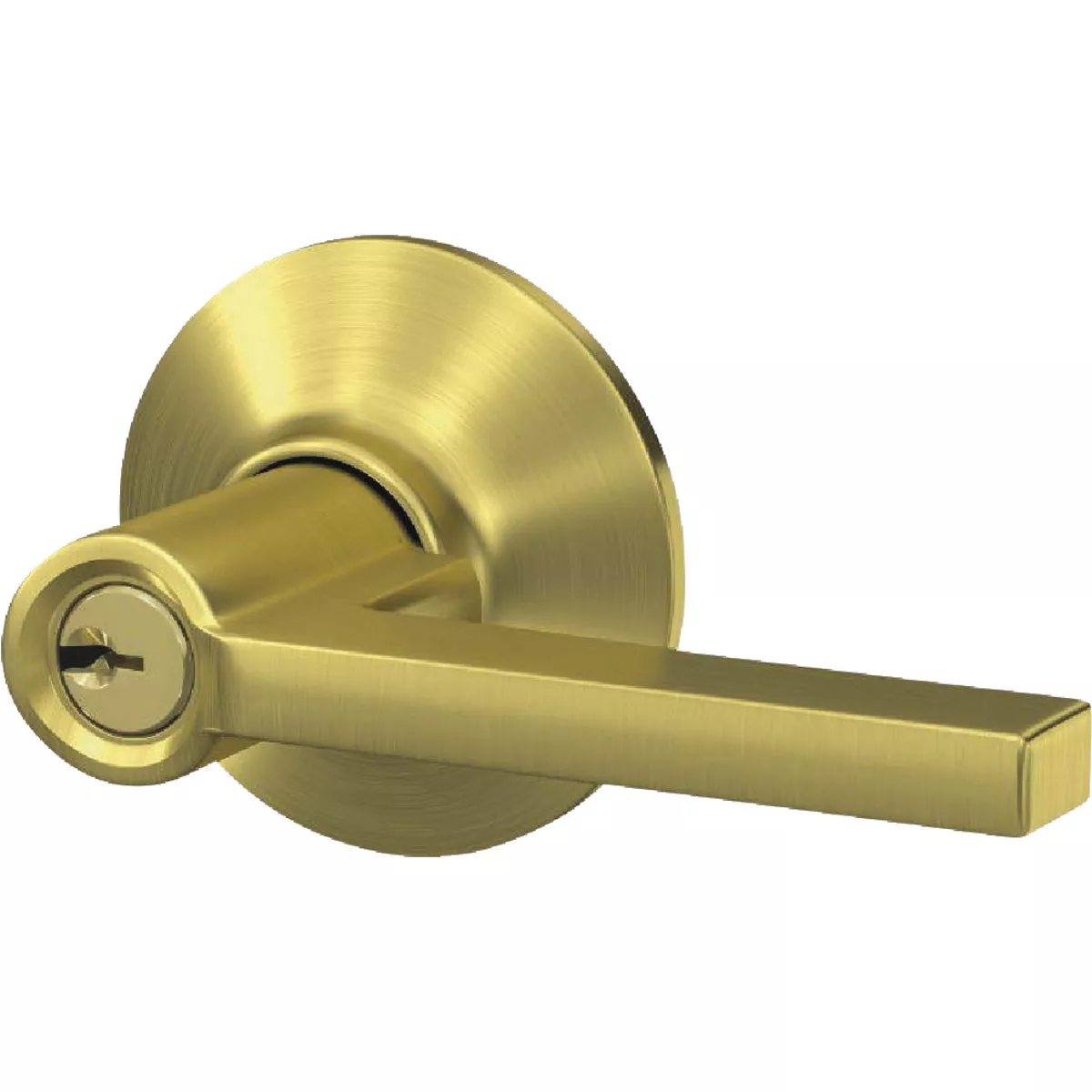 Schlage Latitude Lever Satin Brass Keyed Entry Lock - photo 4