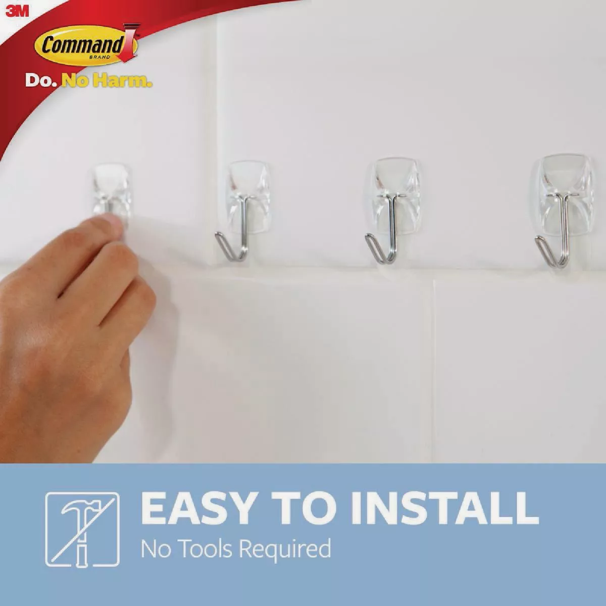 Command Medium Adhesive Strips, Clear, 12 Strips - photo 2