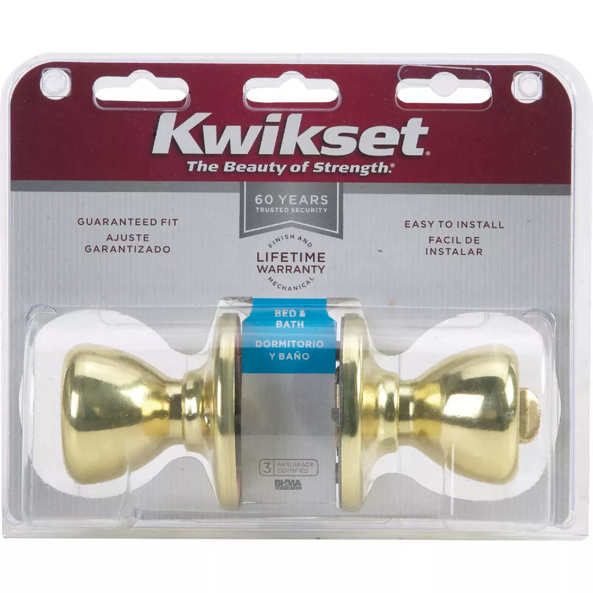 Kwikset Tylo Polished Brass Bed & Bath Door Knob - photo 2