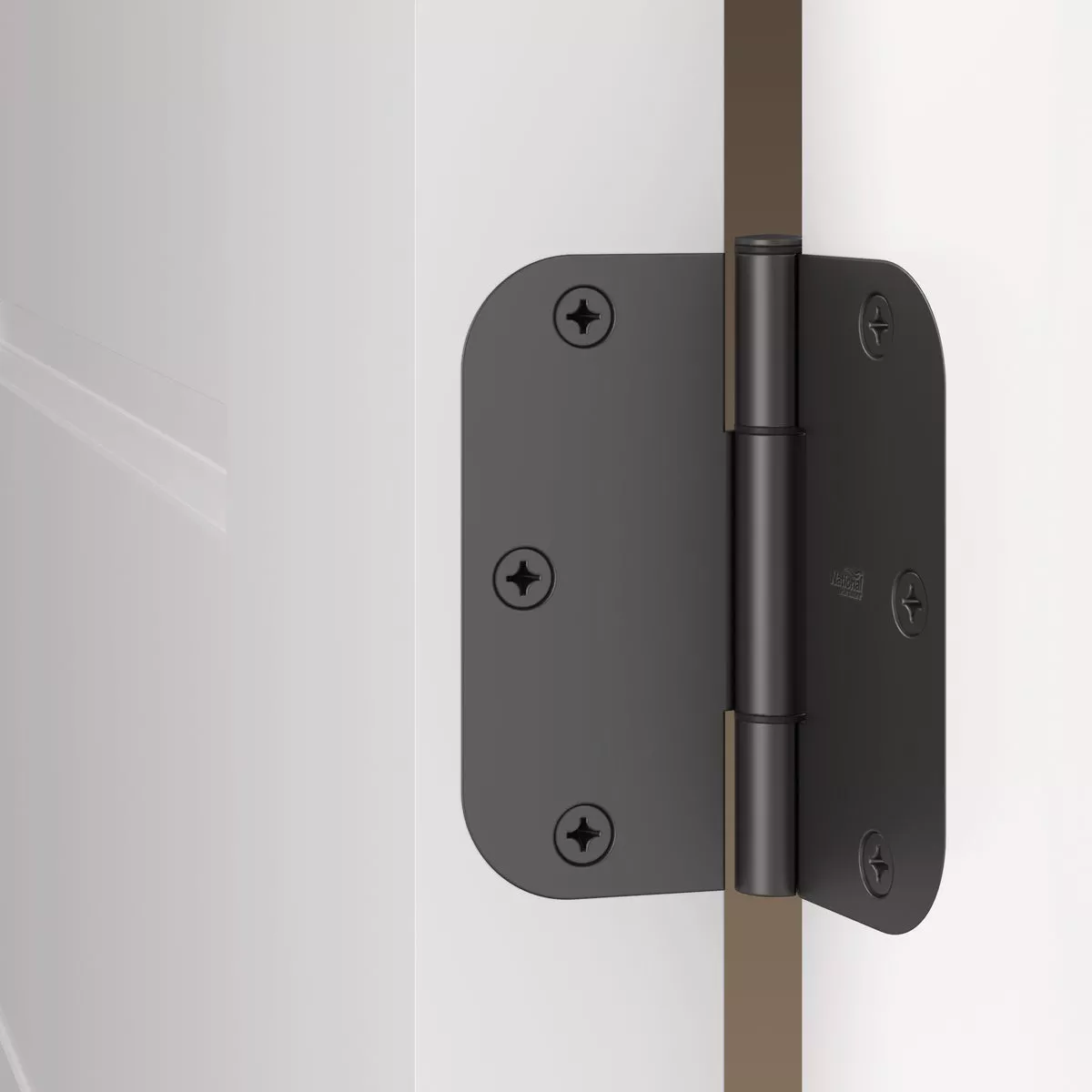 National Hardware Squeak Guard 3-1/2 In. Matte Black Hinge with 5/8 In. Radius (3-Count) - photo 3