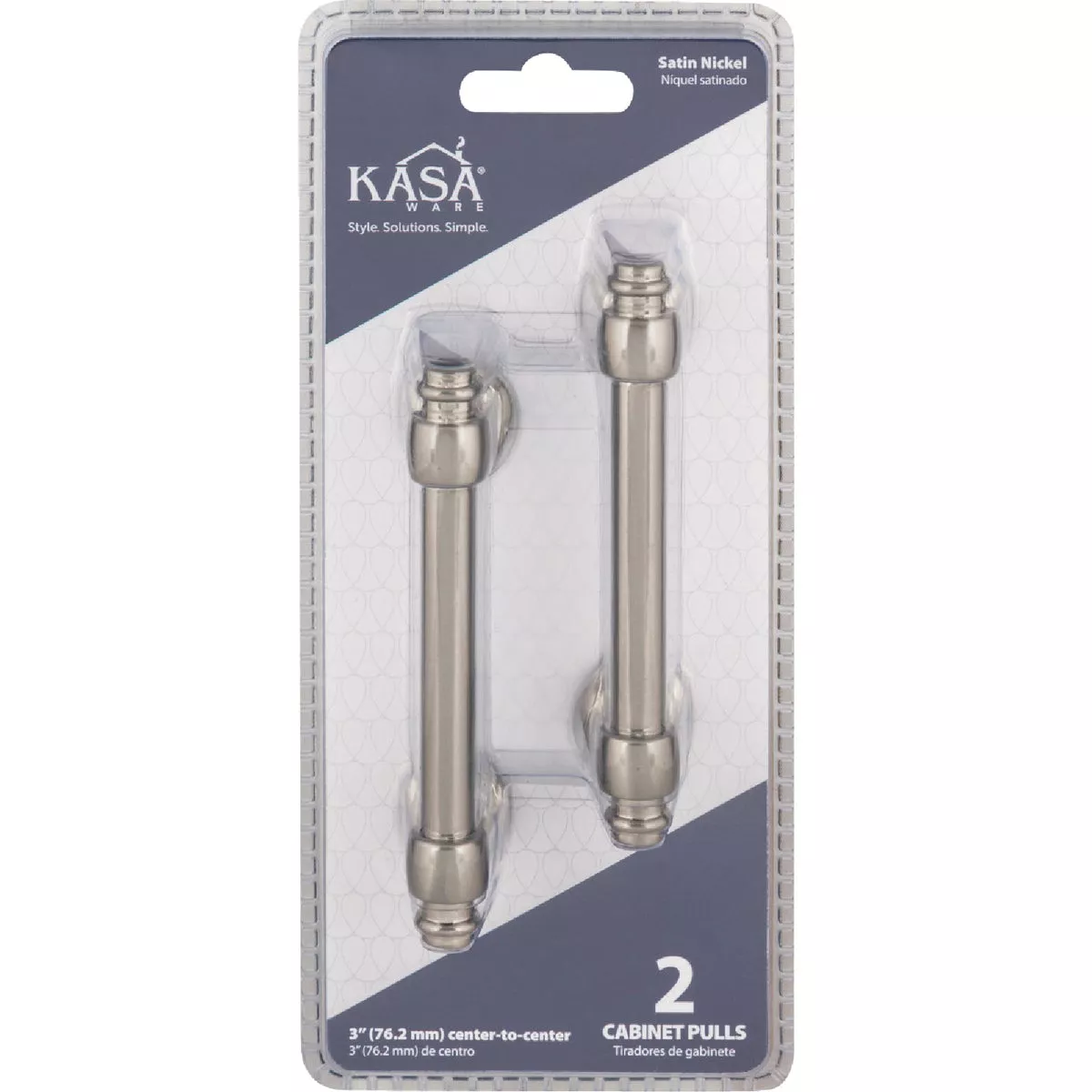 KasaWare 4" Overall Length Beveled Edge Satin Nickel Bar Pull (2-Pack) - photo 2