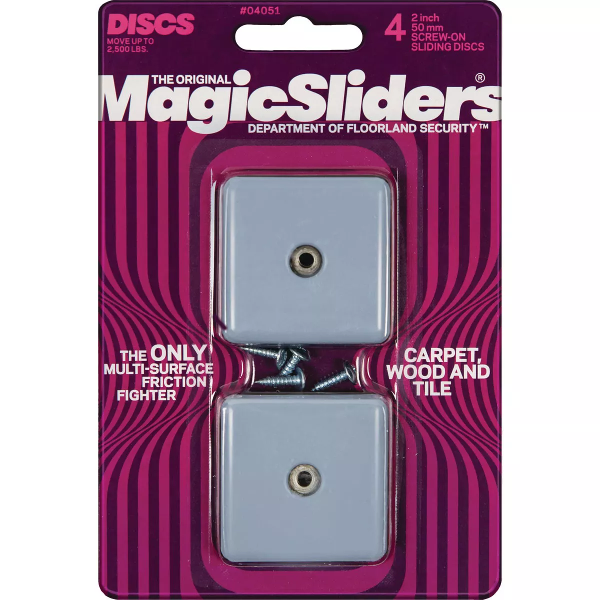 Magic Sliders 2 In. Screw-On Square Sliding Disc (4-Pack)