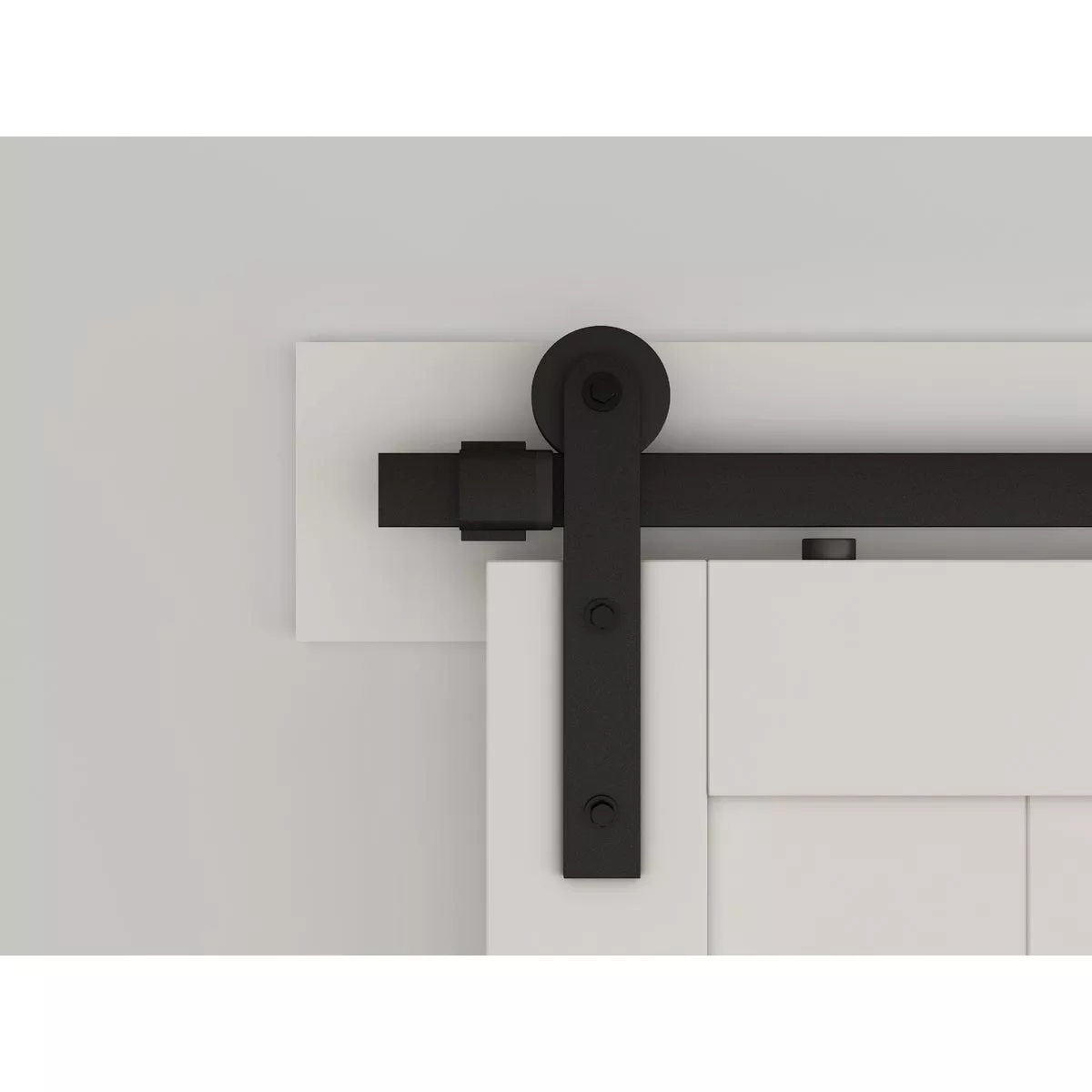 National Hardware 72 In. Matte Black Builder Interior Barn Door Kit (2-Piece) - photo 2