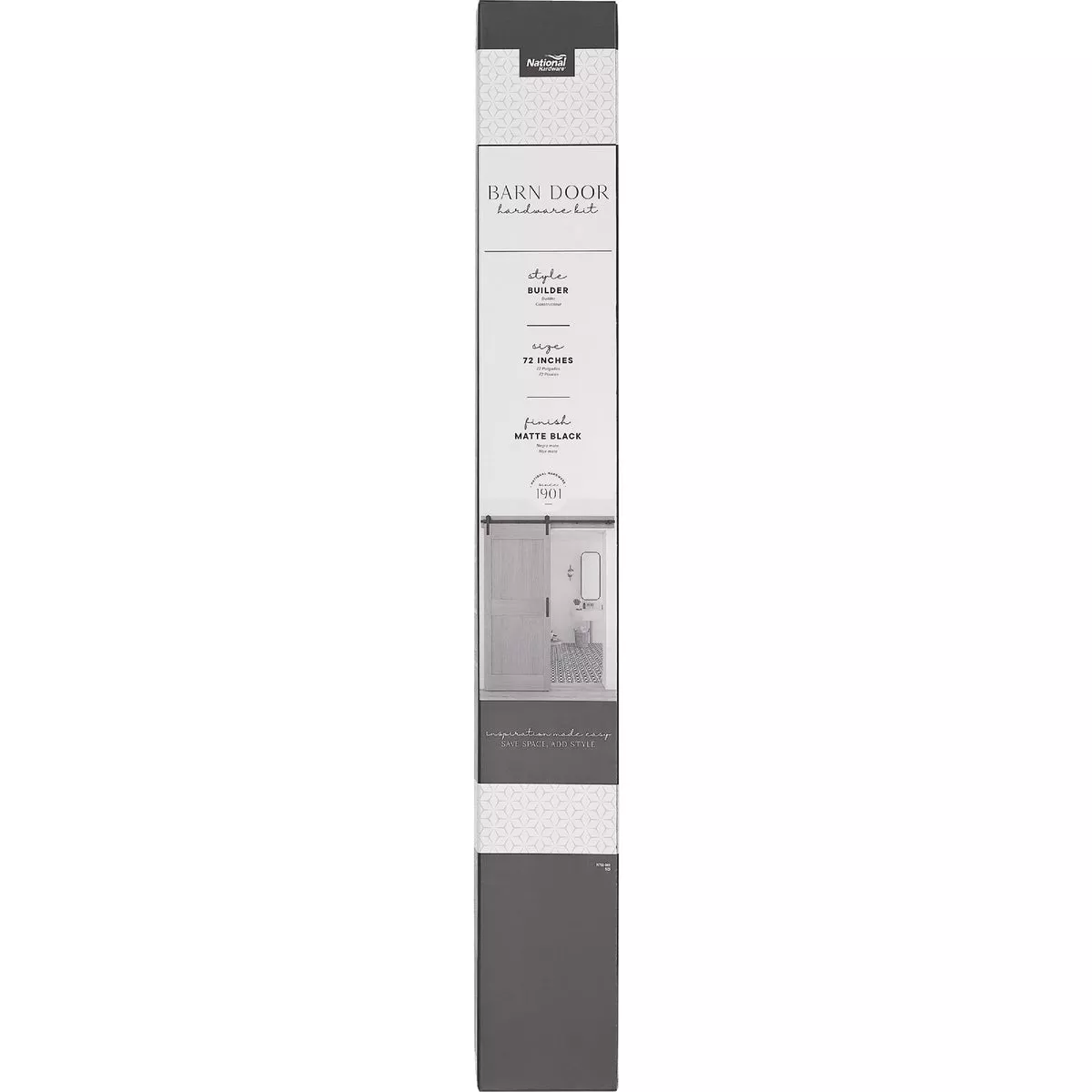 National Hardware 72 In. Matte Black Builder Interior Barn Door Kit (2-Piece) - photo 3