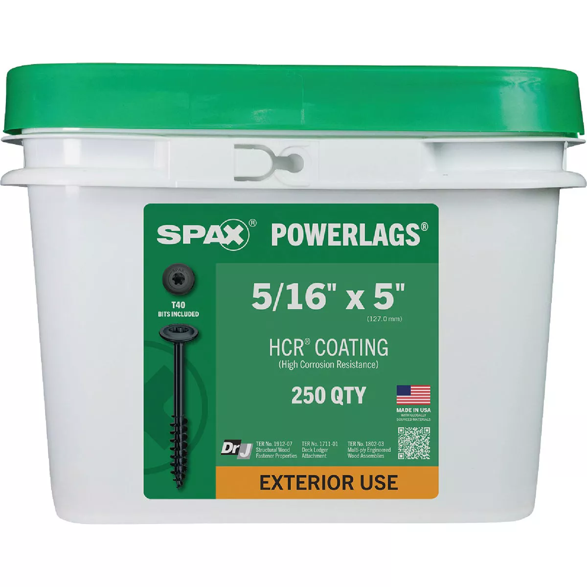 SPAX 5/16 x 5 In. PowerLag Washer Head T-40 HCR (Exterior Rated) Lag Screw Pail (250-Count) - photo 5