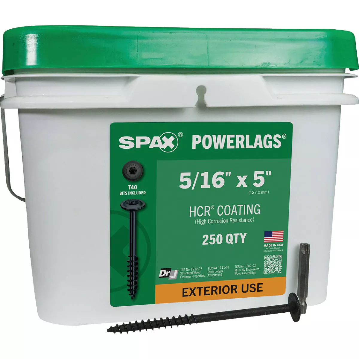 SPAX 5/16 x 5 In. PowerLag Washer Head T-40 HCR (Exterior Rated) Lag Screw Pail (250-Count) - photo 7