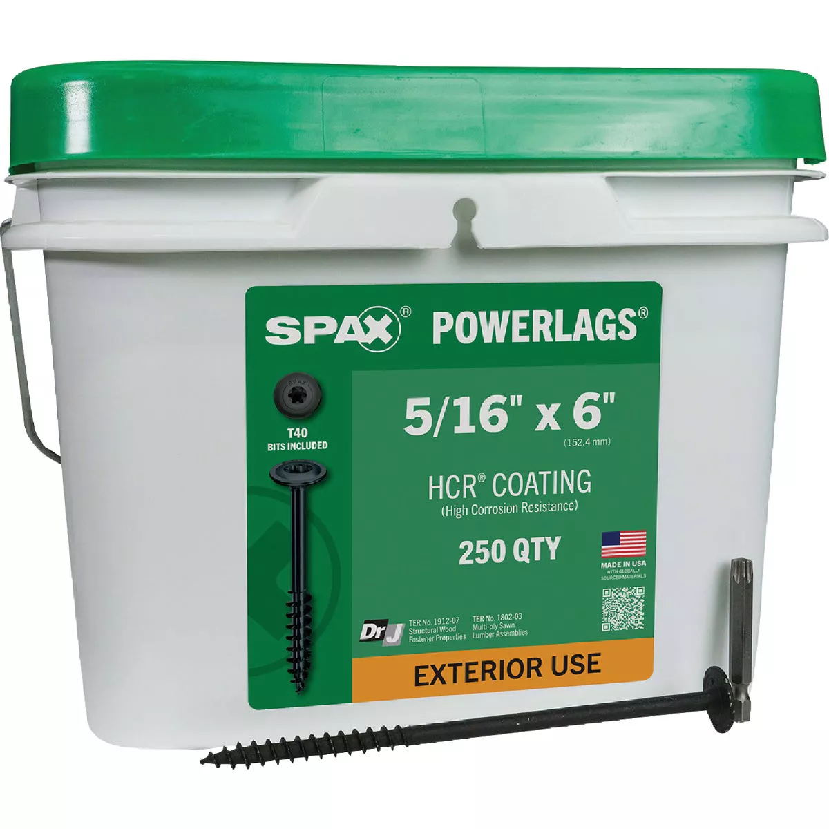 SPAX Powerlag 5/16 In. x 6 In. T40 Washer Head HCR (Exterior Rated) Lag Screw (250 Ct.)