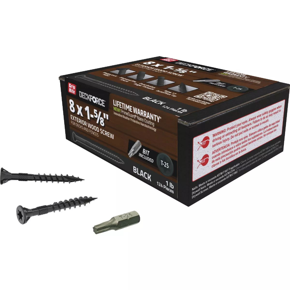 Grip-Rite DeckForce PrimeGuard Nano #8 x 1-5/8 In. Star Drive Black Screw (1 Lb.) - photo 2