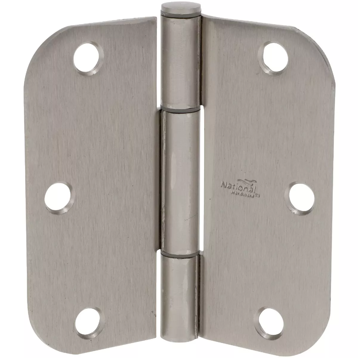 National Hardware Squeak Guard 3-1/2 In. Satin Nickel Hinge with 5/8 In. Radius (3-Count)