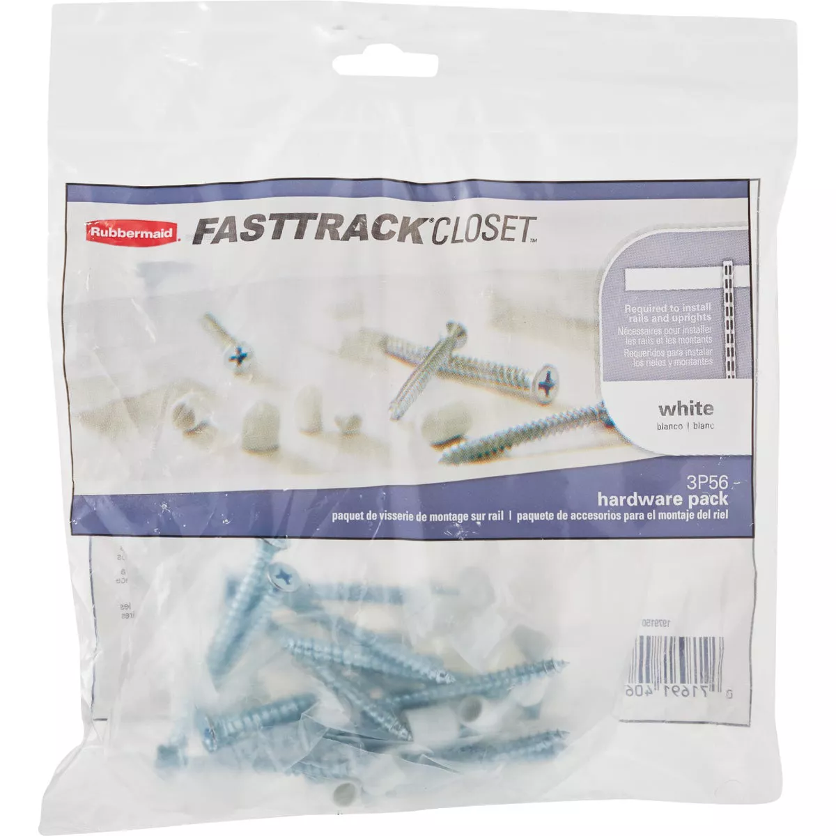 Rubbermaid Fasttrack White Rail Mount Hardware Pack - photo 2