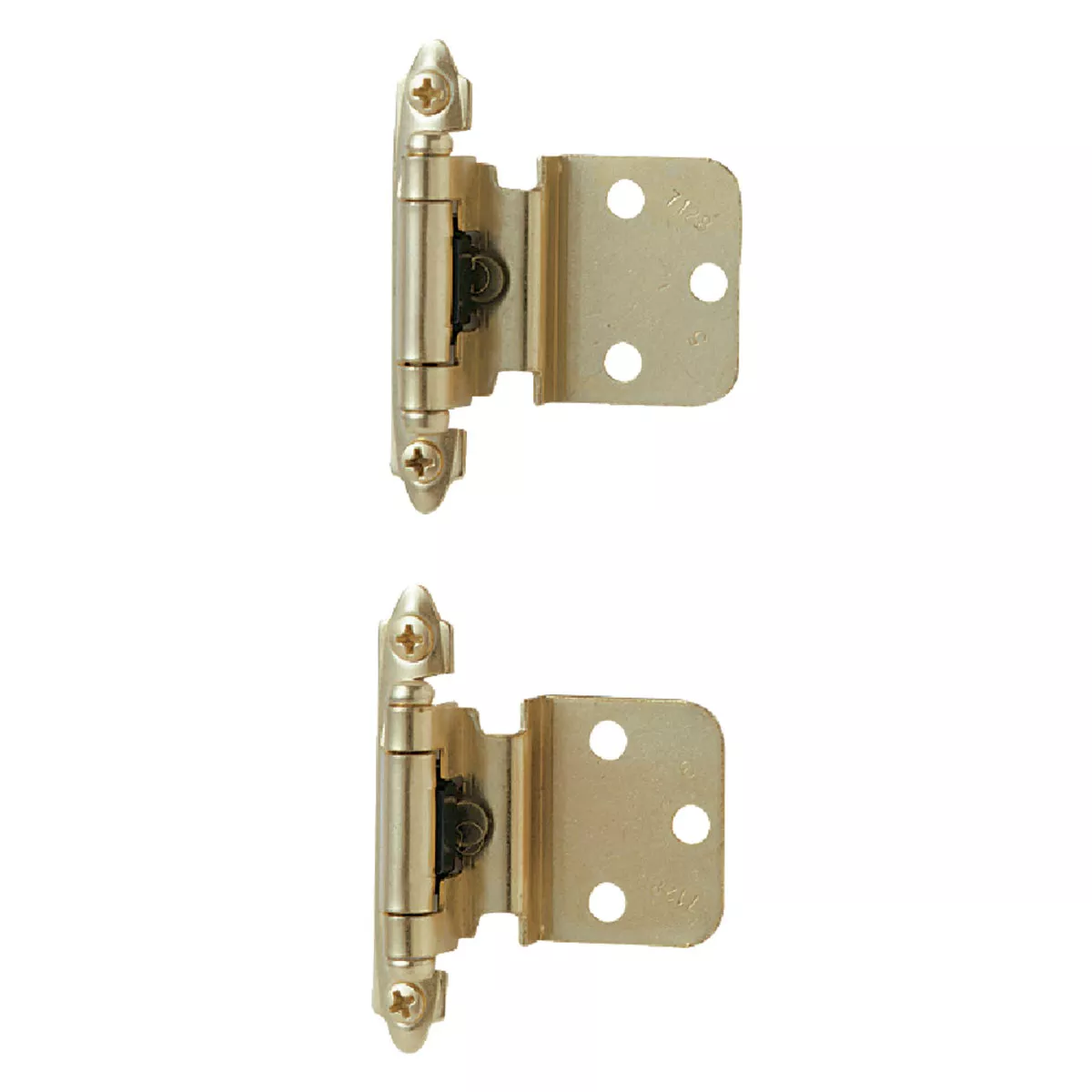 Amerock 3/8 In. Polished Brass Self-Closing Inset Hinge, (2-Pack)