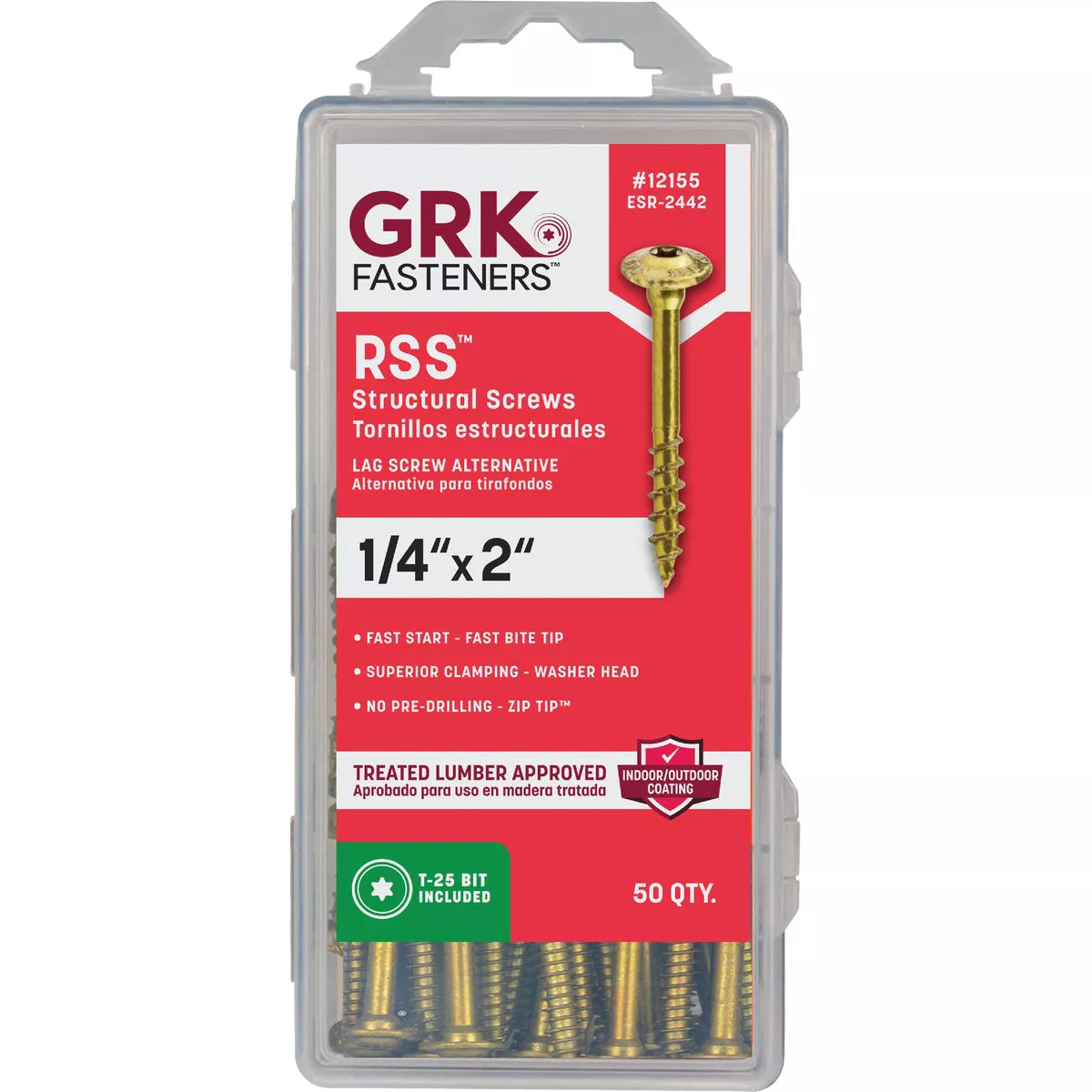GRK RSS Rugged 1/4 In. x 2 In. Star Drive Washer-Head Structure Screw (50 Ct.) - photo 7
