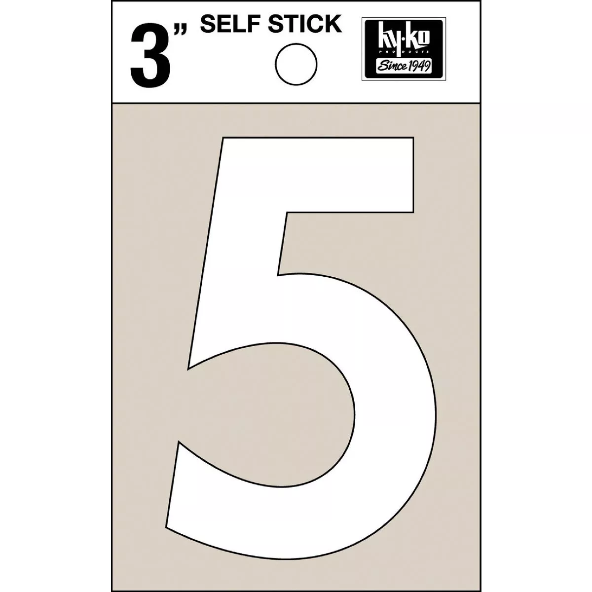 Hy-Ko Vinyl 3 In. Non-Reflective Adhesive Number Five | True Value Hardware