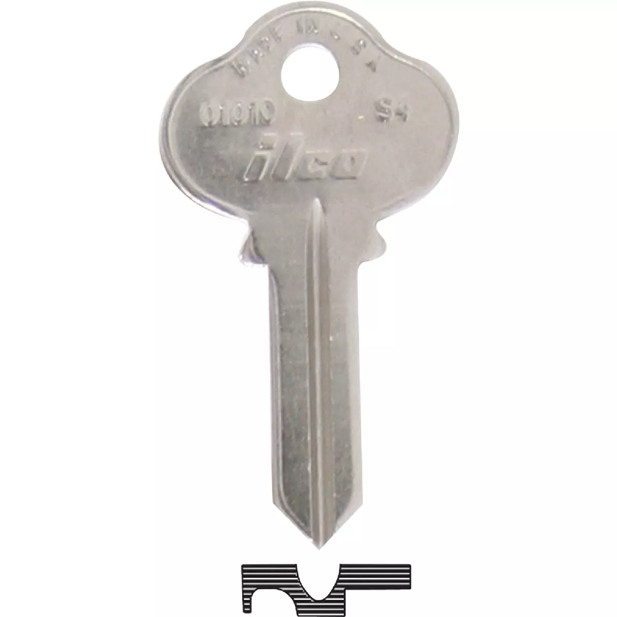 ILCO Sargent Nickel Plated House Key, S4 / 1010 (10-Pack)