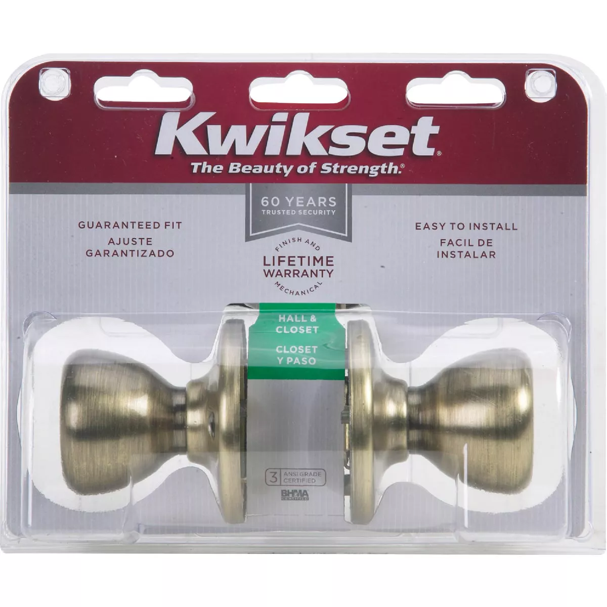 Kwikset Tylo Antique Brass Hall & Closet Door Knob - photo 2