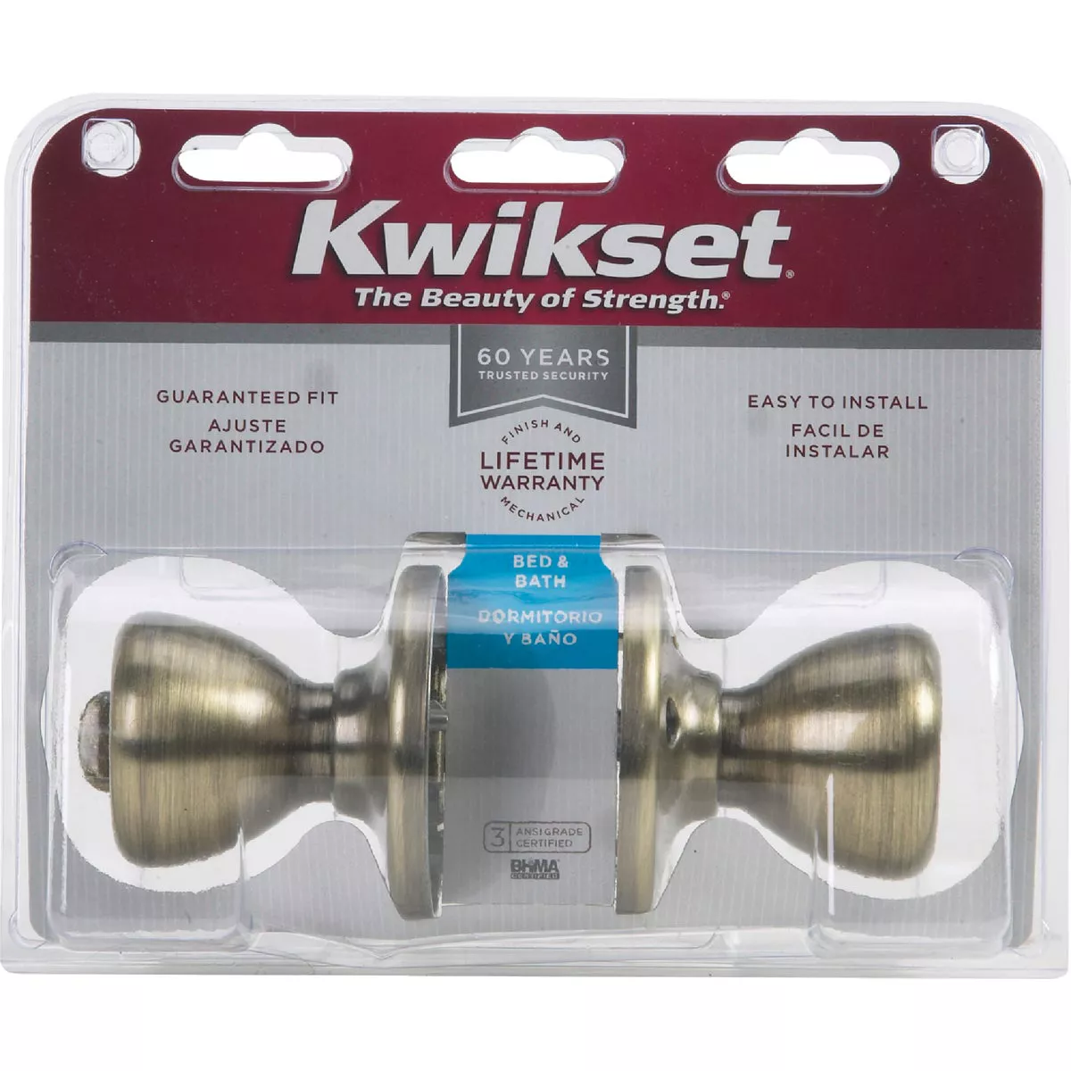 Kwikset Tylo Antique Brass Bed & Bath Door Knob - photo 2