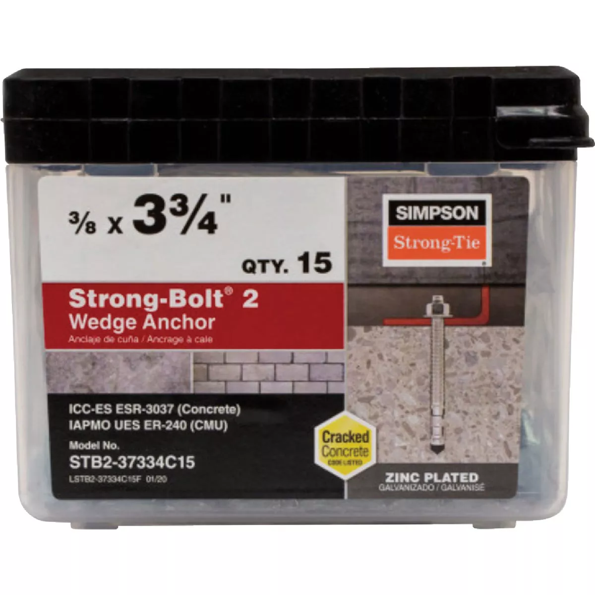 Simpson Strong-Tie Strong-Bolt 2-3/8 In. x 3-3/4 In. Wedge Anchor (50-Count) - photo 2
