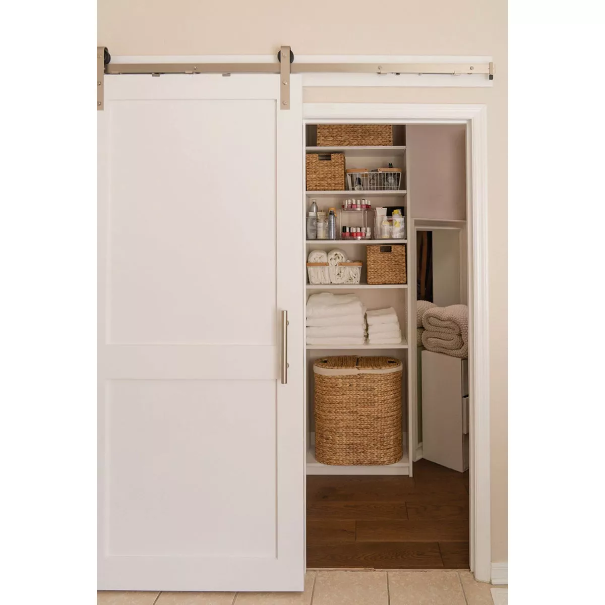 National Hardware 72 In. Satin Nickel Classic Interior Barn Door Kit (2-Piece) - photo 2