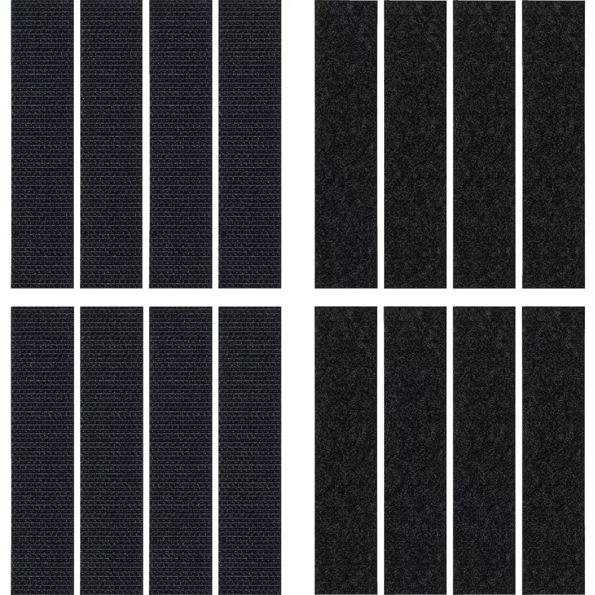 Wrap-It Storage Stick 'Em 3/4 In. x 3-1/2 In. Black Hook & Loop Strip (8 Ct.)