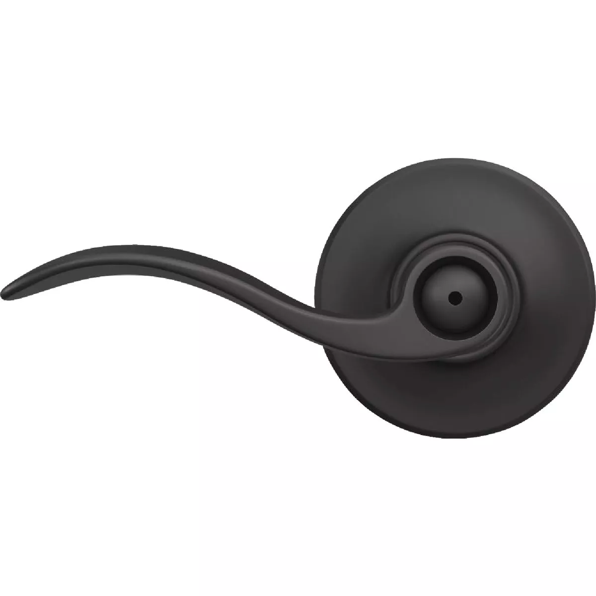 Schlage Accent Matte Black Lever Bed & Bath Lock
