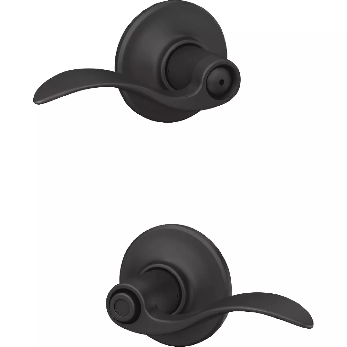 Schlage Accent Matte Black Lever Bed & Bath Lock - photo 2
