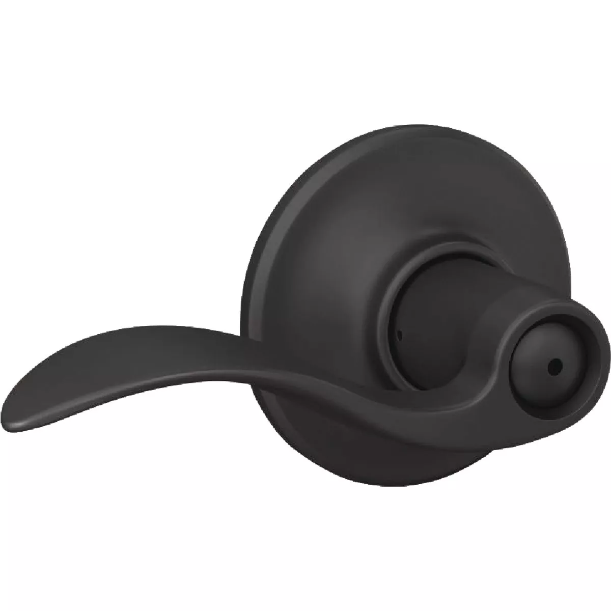 Schlage Accent Matte Black Lever Bed & Bath Lock - photo 3
