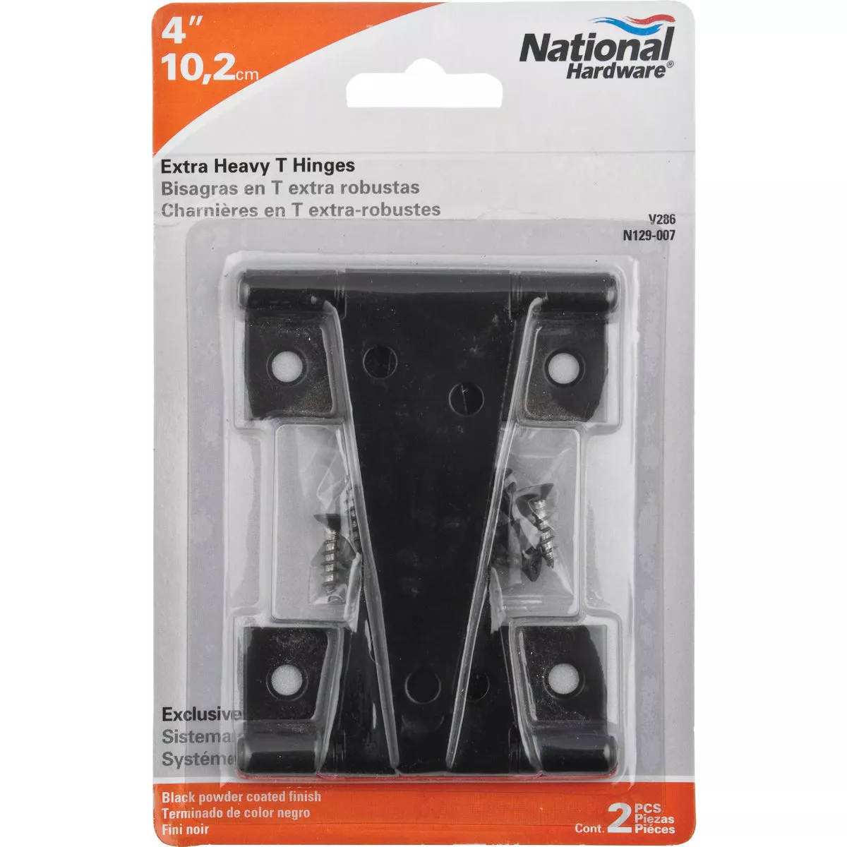 National Hardware 4 In. Black Heavy-Duty Tee Hinge (2-Pack) - photo 2
