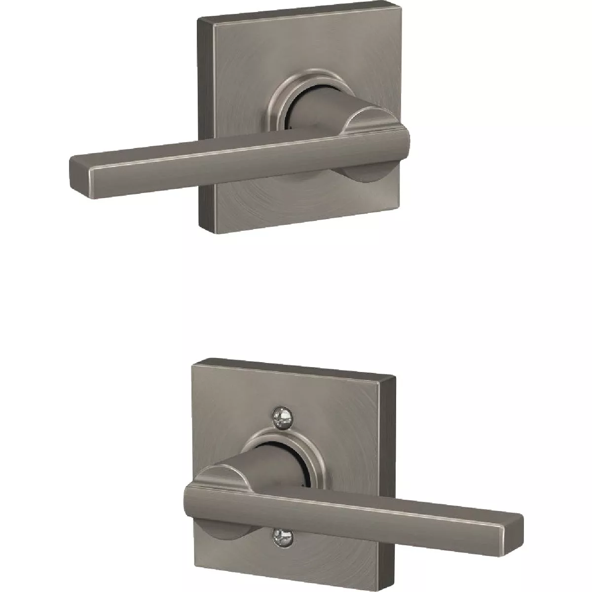 Schlage F Series Latitude Lever Satin Nickel Hall & Closet Lock with Collins Trim - photo 3