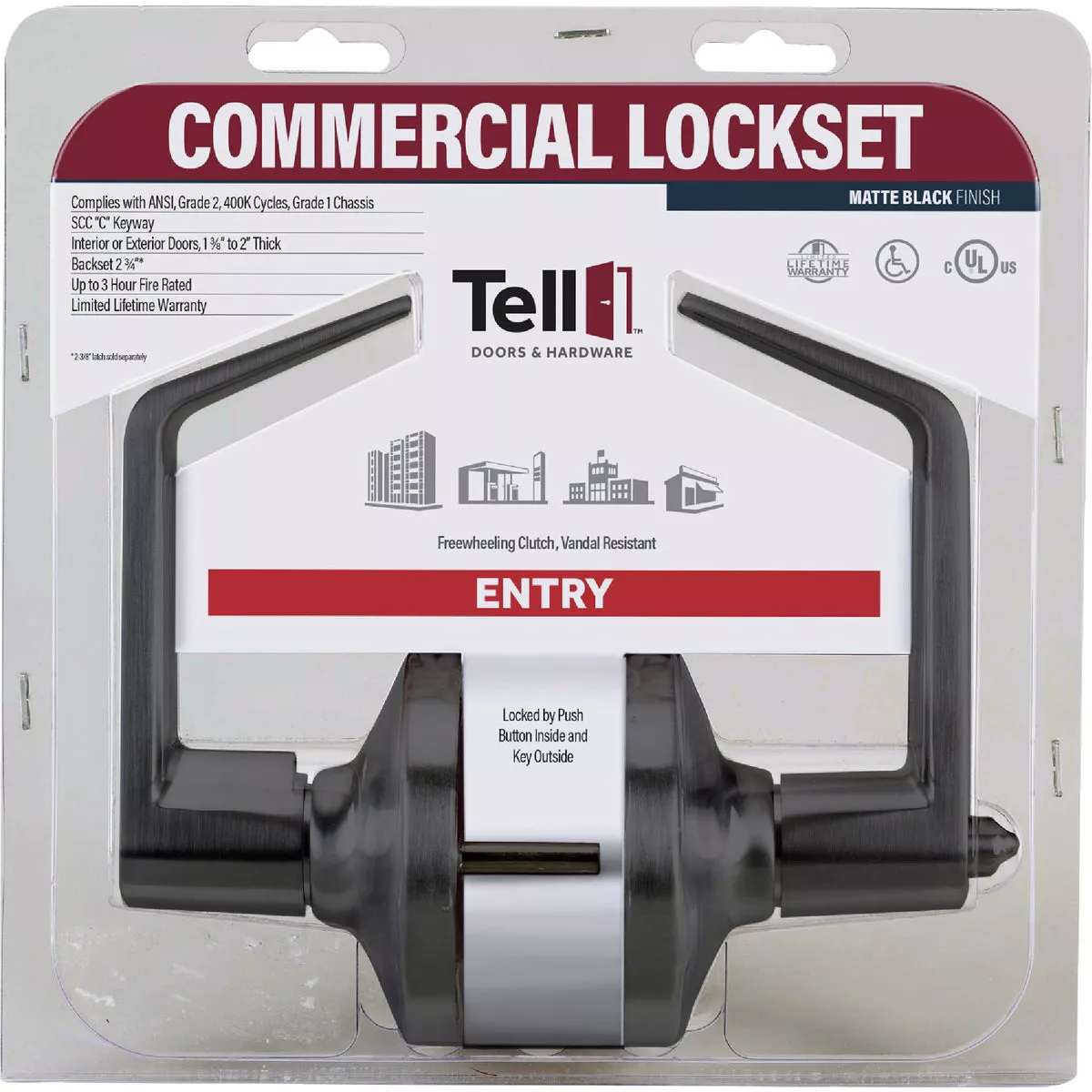 Tell Commercial Cortland Entry Door Handleset - photo 2