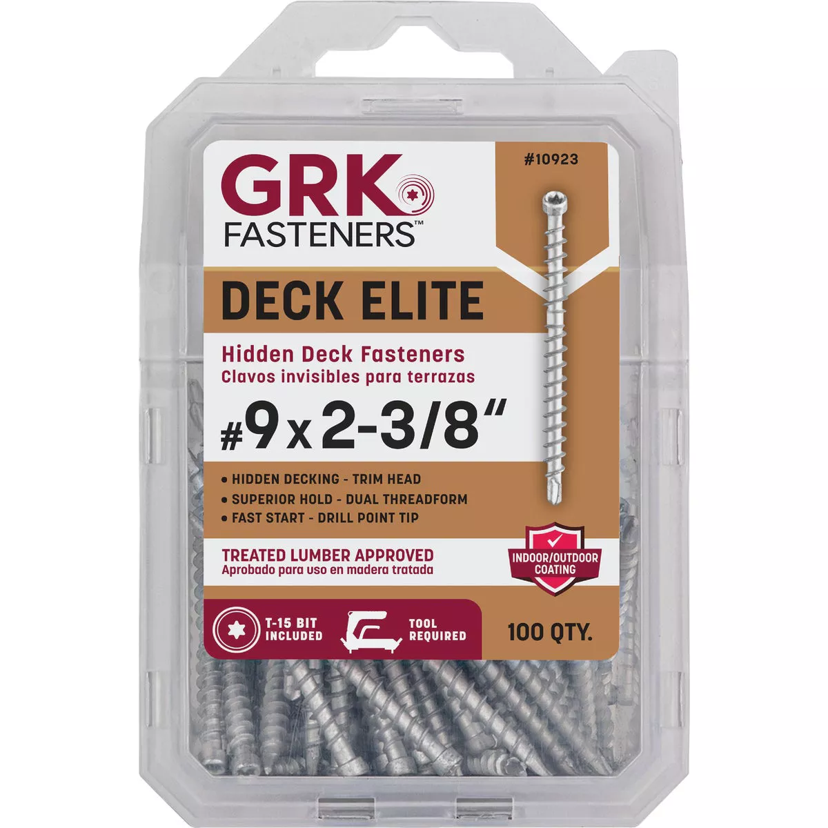 GRK Deck Elite #9 x 2-3/8 In. Star Drive Bugle-Head Hidden Fastener Deck Screw (100 Ct.)