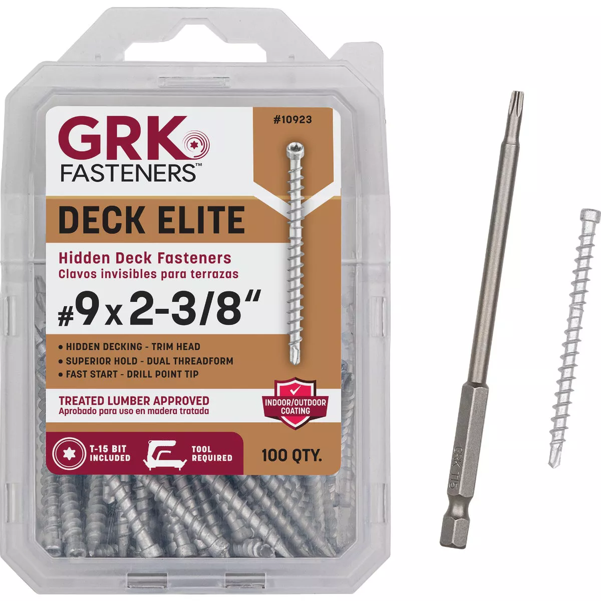 GRK Deck Elite #9 x 2-3/8 In. Star Drive Bugle-Head Hidden Fastener Deck Screw (100 Ct.) - photo 3