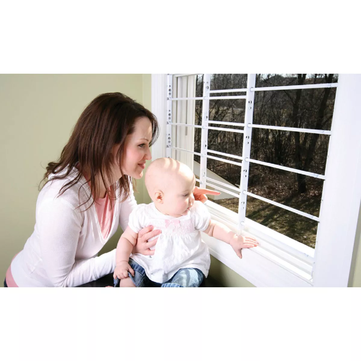 John Sterling Corp Hinged White Enamel 3-Bar Child Safety & Window Security Guard - photo 2