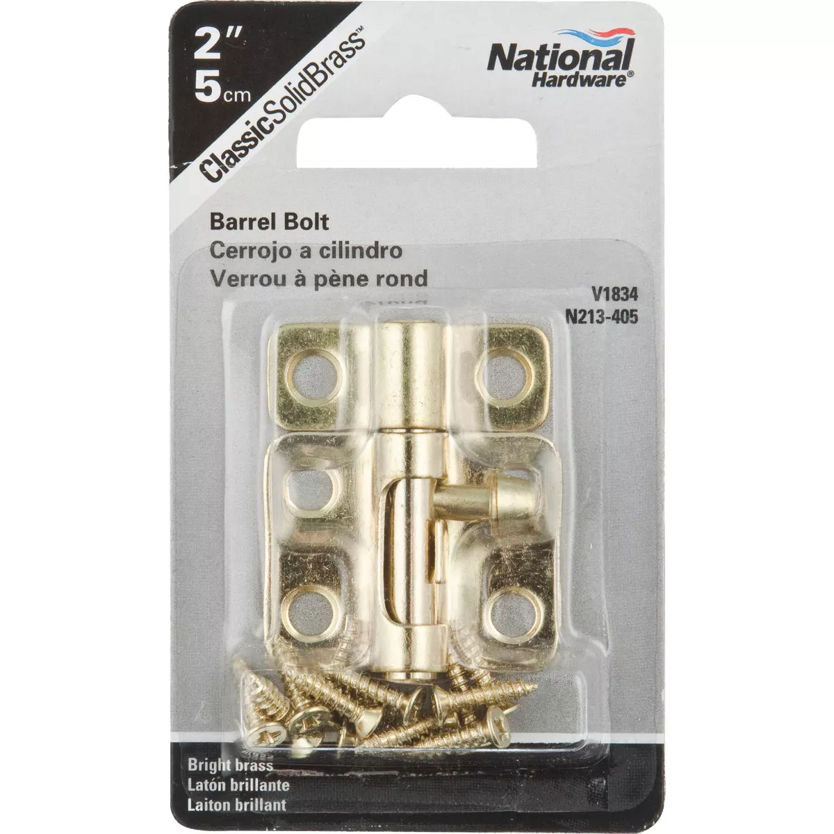 National 2 In. Solid Brass Door Barrel Bolt - photo 2