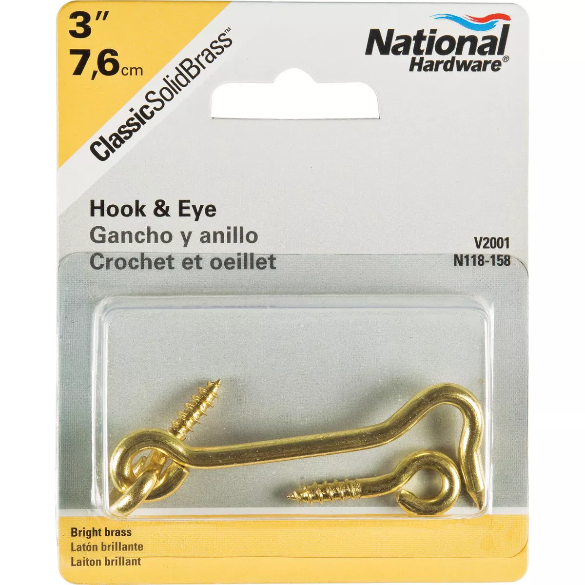 National Hardware Solid Brass 3 In. Hook & Eye Bolt - photo 2