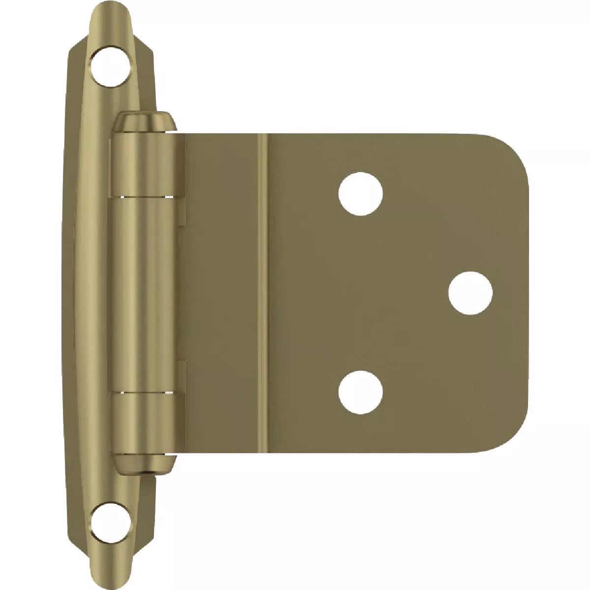 Amerock 3/8 In. Golden Champagne Inset Self Closing Face Mount Cabinet Hinge (2-Pack)