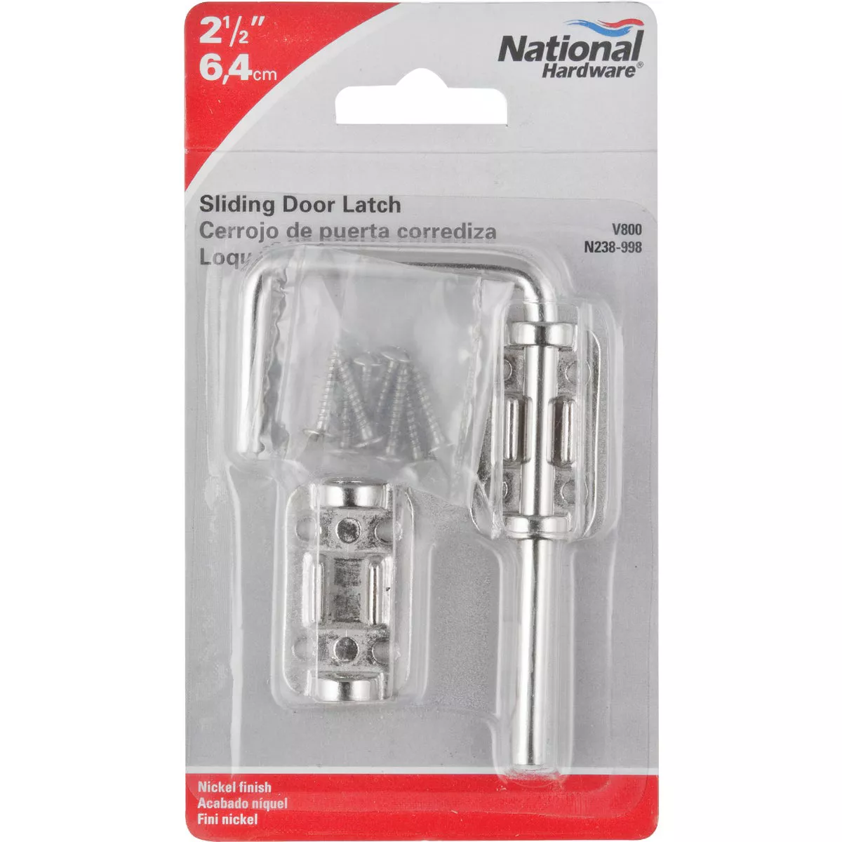 National Door 2-1/2 In. Nickel Slide Bolt - photo 2