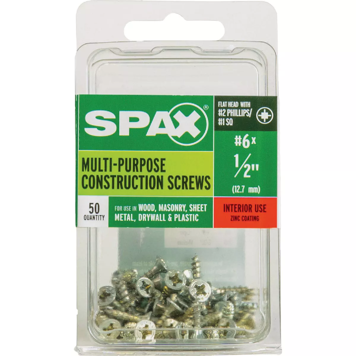 SPAX #6 x 1/2 In. Unidrive (Combo Drive) Flat Head Zinc (Interior) Multi-Purpose Construction Screw (50 Ct.) - photo 4