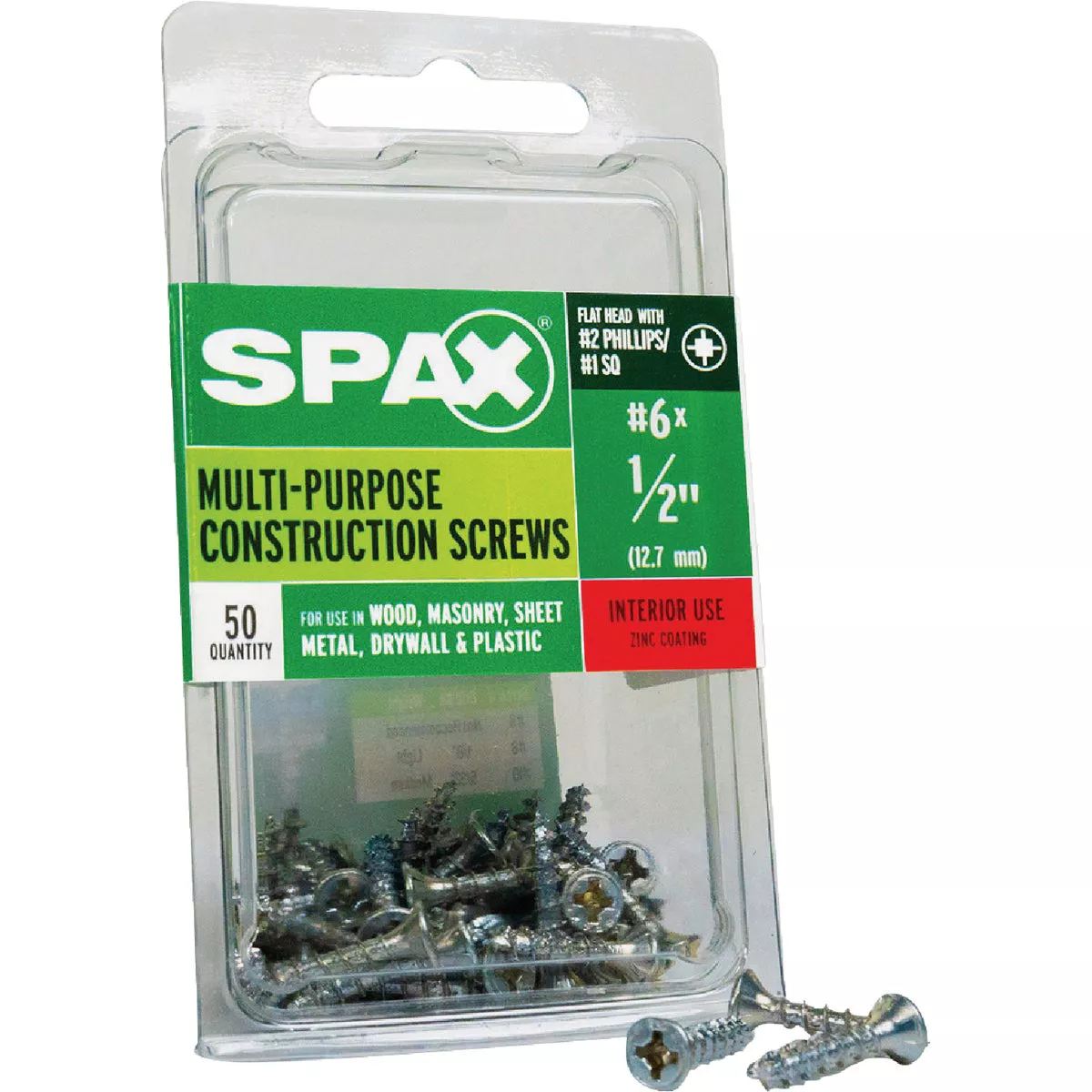 SPAX #6 x 1/2 In. Unidrive (Combo Drive) Flat Head Zinc (Interior) Multi-Purpose Construction Screw (50 Ct.) - photo 6