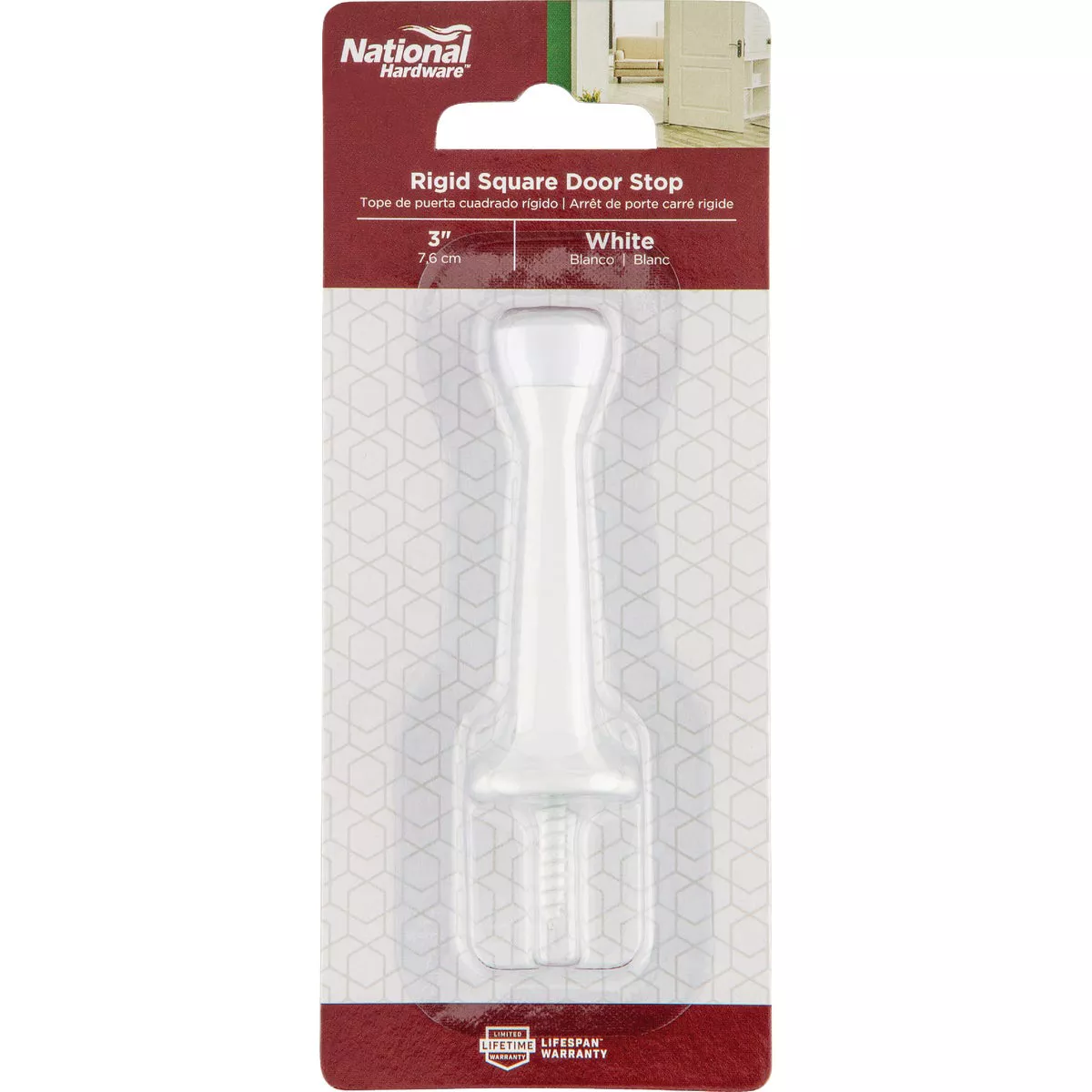National Hardware 3 In. White Rigid Square Door Stop - photo 2